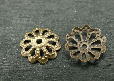 8mm Perlkappen Blume bronze Endkappen Perlenkappen 2-1000 Stück SB 167