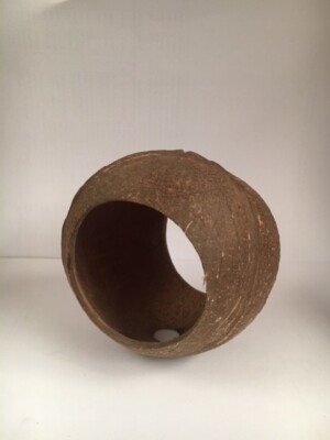 Vivarium 100% natürliches Kokosnussschalenfell 2 Loch ca. Größe 10 x 10 x 9 cm