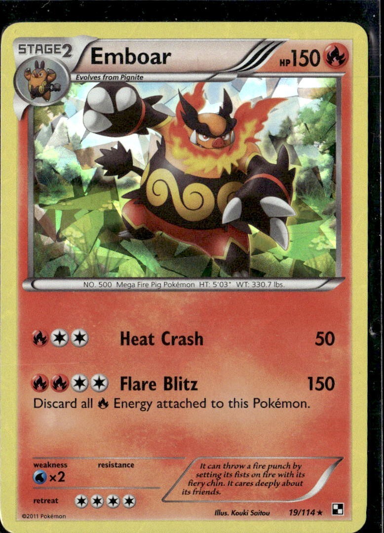 Pokemon Emboar 19/114 Cracked Ice Holo Black & White Promo LP