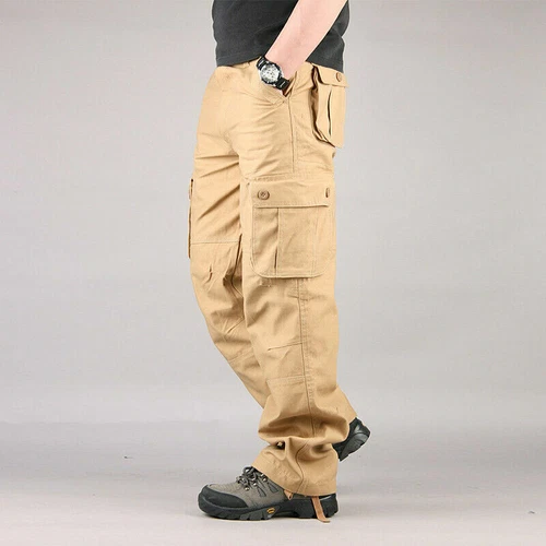Men's   Outdoor Pocket Pants Tactical Cargo Army Work Trousers Plus Size - Picture 3 of 27