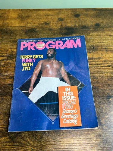 WWF PROGRAM #129 W/ mailing cards wrestling MAGAZINE 1985 Junkyard Dog LJN Ad