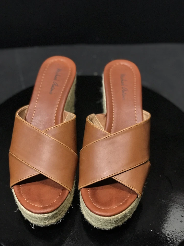 Alpargatas cuñas para mujer Michael Antonio marrón hechas por el hombre Foto 3 de 4