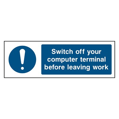 Schalten Sie Ihren Computer Terminal Schild oder Aufkleber aus | MACH0023