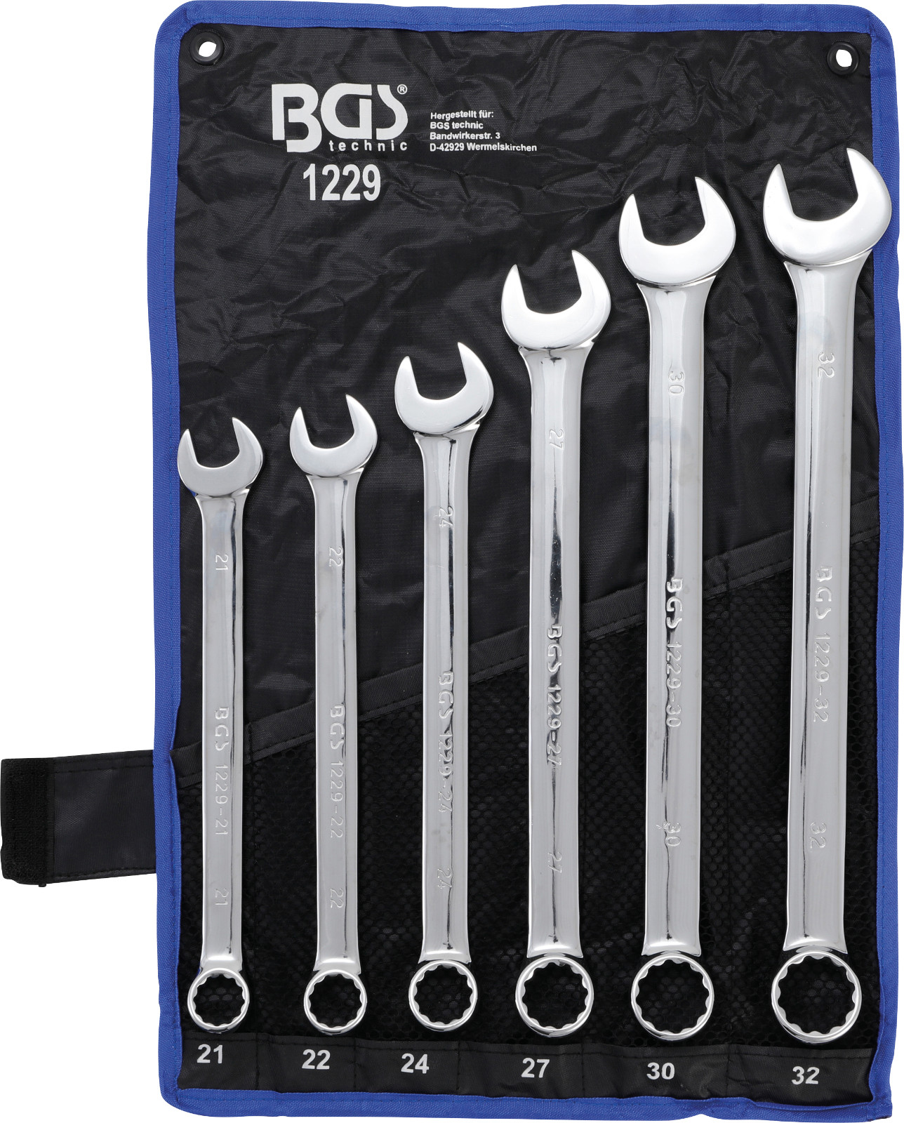 BGS - Extra Long Combination Spanner Set - 21 - 32 mm - 6 Pcs - 1229