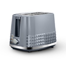 Tower T20082GRY Solitaire 2 Slice Toaster, Chrome Accents, 850W, Grey