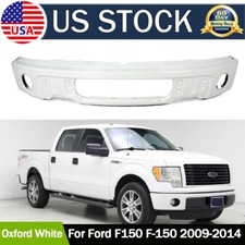 Oxford White Steel Front Bumper For 2009-2014 Ford F150 F-150 Truck W Fog Hole