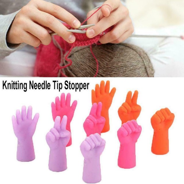 6PCS Knitting Needles Point Protectors Needle Tip Stopper DIY Sewing