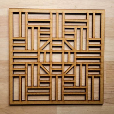 Art Deco Gitter Zierblende Heizkörperschrank eckig MDF Platte 3mm 6mm 022