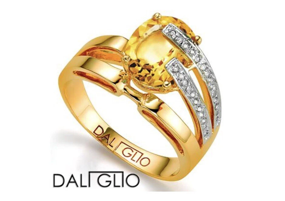 Anillo de diseñador Daliglio para mujer acabado oro amarillo 14K talla 7 Foto 4 de 4