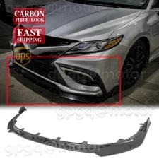 For Toyota Camry SE XSE 2021-2024 Carbon Fiber V Style Front Bumper Lip Splitter
