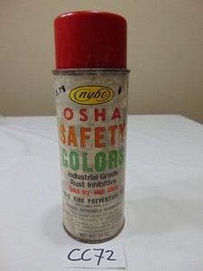 VINTAGE SPRAY CAN PAINT NYBCO PAPER LABEL OSHA RED-NEW YORK BRONZE POWDER