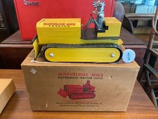 Vtg Tin Toy Saunders Marvelous Mike Electomatic Tractor Battery Robot Box Minty!
