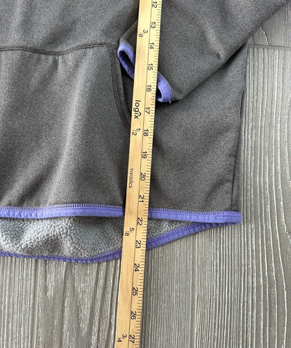 Under Armour Girl’s Youth Gray And Purple Pullover Hoodie - Picture 5 of 10