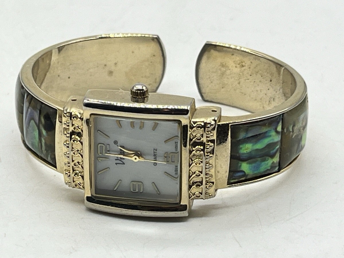 Ladies Vintage VIVANI Goldtone Abalone Wrist Watch | eBay