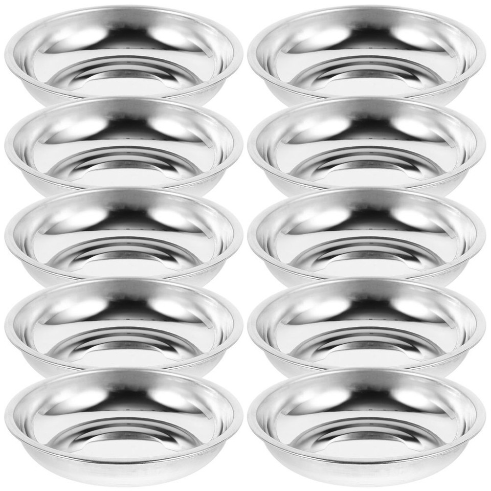 10 Pcs Ashtray Insert Little Shallow Silver Bowls Disc Set eBay