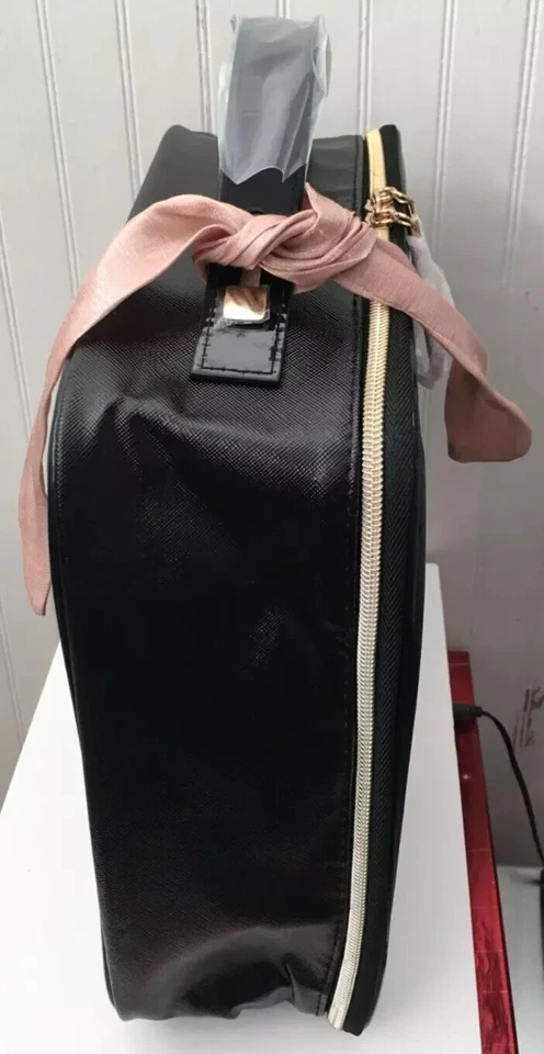 Bolso de Viaje 2 Piezas Lancome Paris Grande Negro Cuadrado Cosmético Maquillaje FUNDA DE TREN Foto 4 de 4