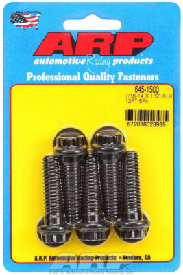 Bolt 7/16-14 in Thread 1.500''L 1/2 in 12 Point Head Chromoly Black Set of 5
