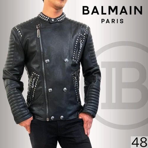 Balmain Studded Riders Jacket Men 8011 Size 48 New Item from JPN Limited Rare - Picture 2 of 8