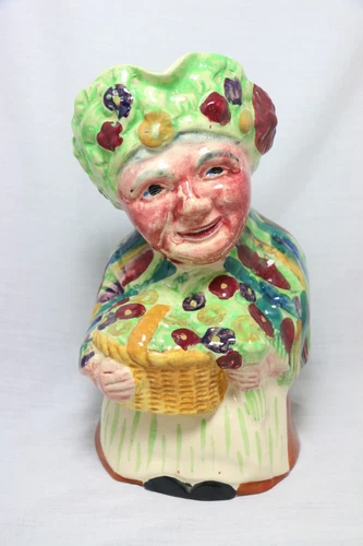 Shorter England Hand Painted Staffordshire "Flower Seller" Toby Mug Pitcher