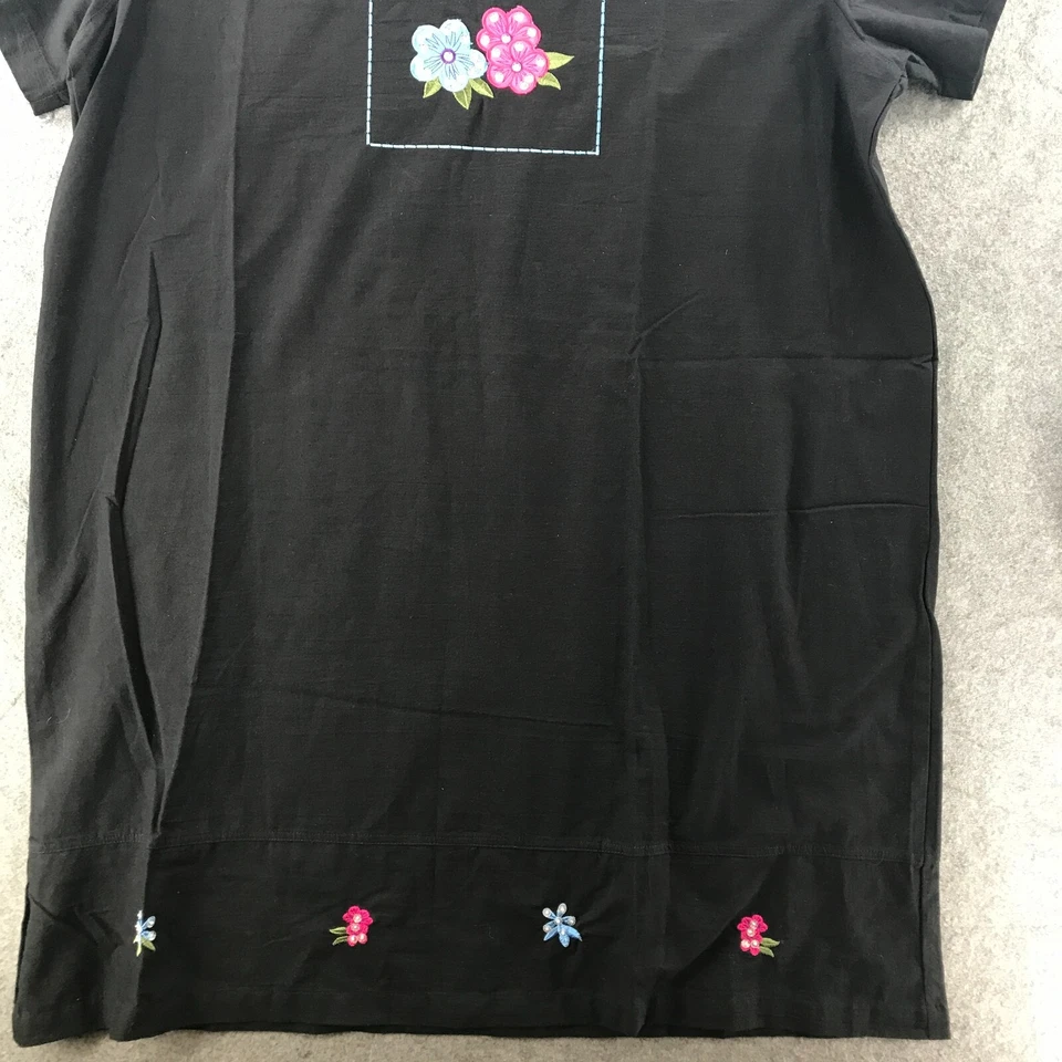 Vestido Jane Ashley Mujer 3X Bordado Corpiño Negro Algodón Cambio Cómodo Foto 4 de 4