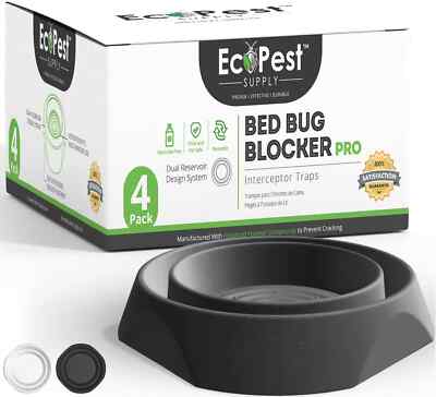 Bed Bug Interceptors   4 Pack | Bed Bug Blocker (Pro) Interceptor Traps | Insect