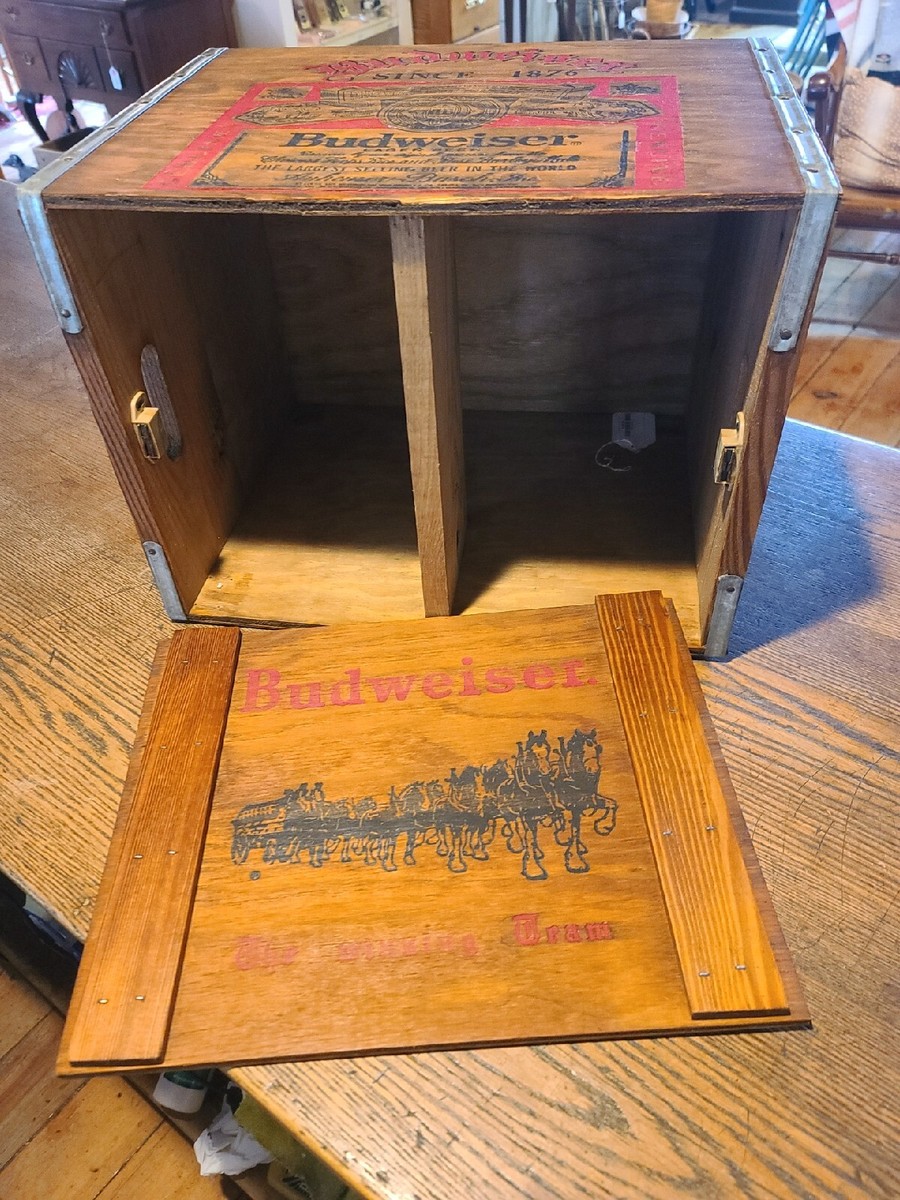 RARE VTG ANHEUSER BUSCH Budweiser Beer Wood Box Crate Case W RARE VTG ANHEUSER BUSCH Budweiser Beer Wood Box Crate Case W