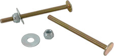 PP835-14 Toilet Bolt Set, 1/4-20 X 3, Plated, 1/4-20" X 3 1/2", Brass