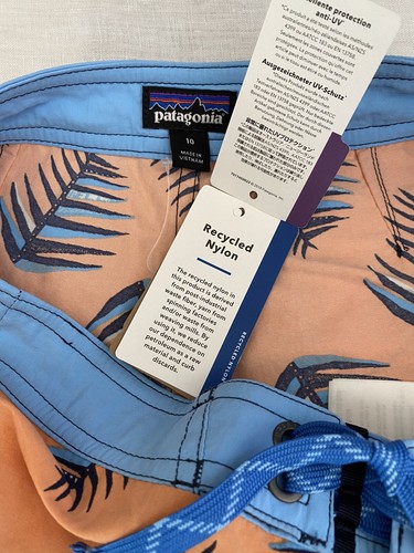 $49 Patagonia Board Shorts Boy’s Sz 10 Swimming Pool Youth Kids Orange Blue New - Picture 11 of 12