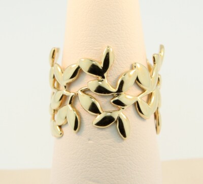 Tiffany & Co Paloma Picasso Olive Leaf Yellow Gold Ring Sz