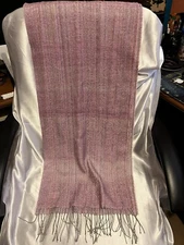 Fashion Scarf for Women or Men - Pink Multicolor Rectangle Fringe