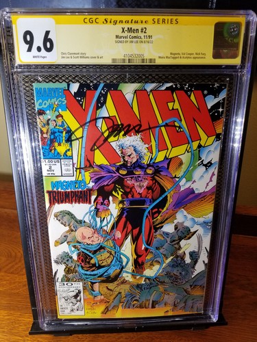X Men 2 CGC 9 8 Signed Jim Lee Magneto SS Signature Series 1991 