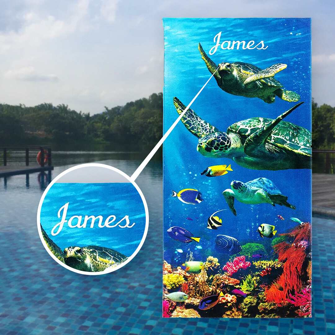 Kaufman Personalized Beach Towels for Kids,30"x 60" Embroidered Name