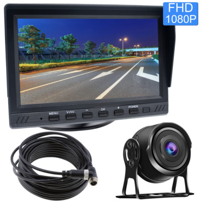 7'' Car Monitor 12V 24V Rear View Vehicle Screen+4 PIN CCD Reversing Truck Camera