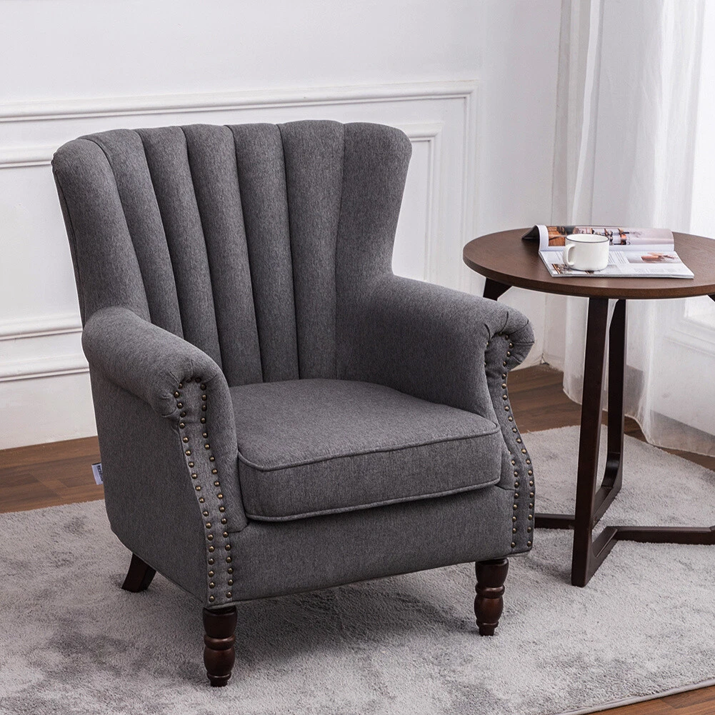 Grey 2024 wingback armchair