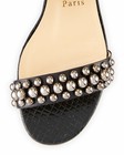 100% AUTHENTIC NEW WOMEN LOUBOUTIN BLACK GYPSOFLAT RING & STUD SANDALS US 10 — photo 4