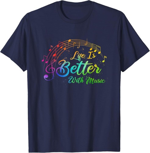 Life Is Better With Music Notes Teen Girl Women Musician T-Shirt Hoodie