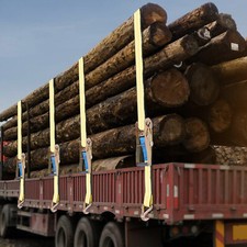 4 Pack Tie Down Straps Ratchet Heavy Duty 10,000 lbs 2 in. x27 ft. Double J Hook