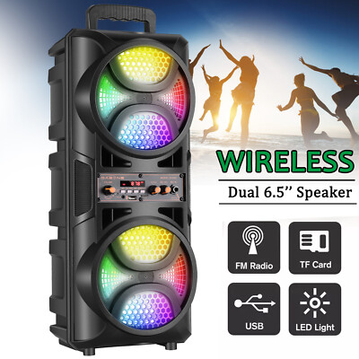 3000W Portable Bluetooth Party Speaker Sub woofer Heavy Bass Sound System w/ Mic