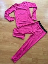 All In Motion Pink Girls Warm Ski Underwear 2 piece Long Sleeve Pants size 7/8