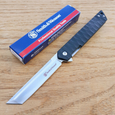 Smith & Wesson 24/7 Linerlock Folding Knife 3.5'' 8Cr13MoV Steel Blade G10 Handle