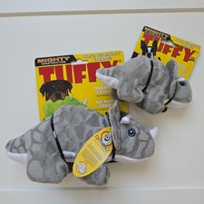 Mighty By Tuffy Durable Plush Dog Toy -dinosaur Small Medium Size Bundle Set Nwt