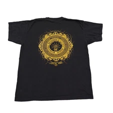 IBEW Local 490 NECA Union Line Pocket T Shirt L Black Gold Print Made USA