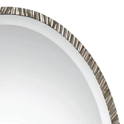 Oval Vanity Accent Wall Mirror Nickel Metal Frame 20" Wide for Bathroom Bedroom - Picture 3 of 4