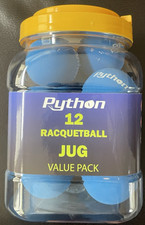 Python Blue Racquetball Value Jug 12 Ball Standard Color w/Tournament Quality