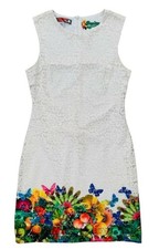 Desigual Short Lace Dress Cream UK 8 RRP £67