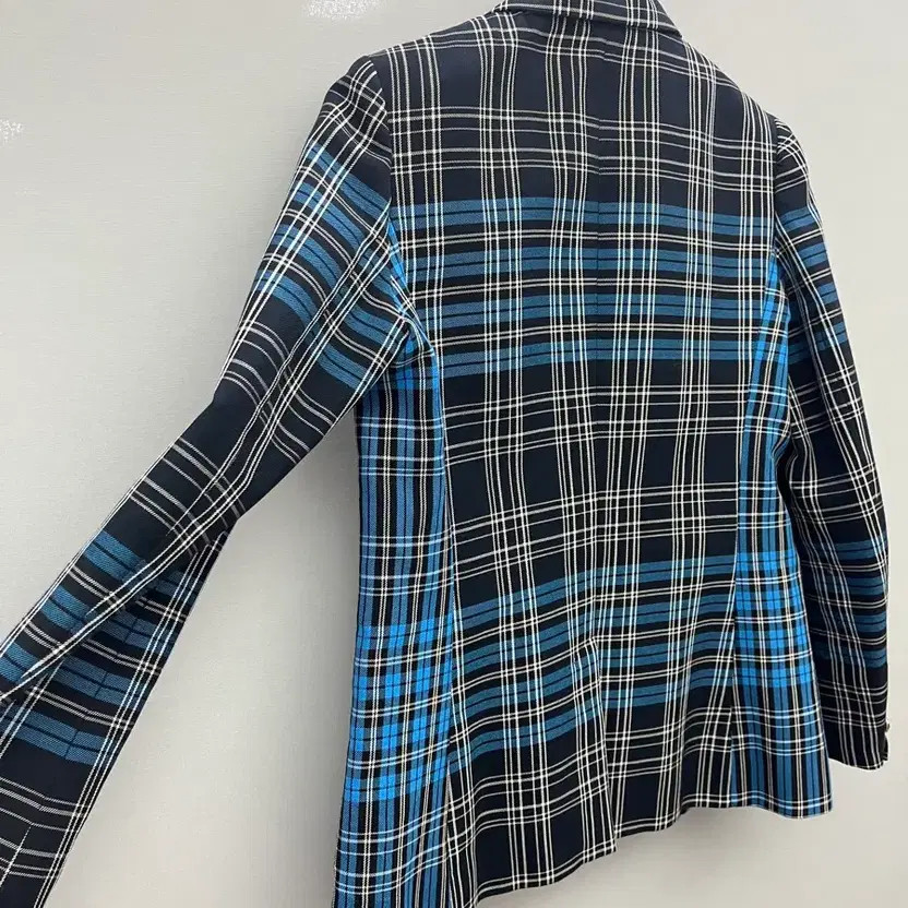 Clodipiero Checked Pattern Jacket - Navy & White - image 7