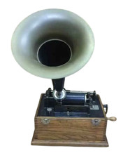 Grammofono antiquariato Thomas Edison a carica a molla principale Made in USA