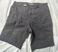 Carhartt Men s Relaxed Fit Gray Canvas Cargo Shorts Flat Front, Pockets
