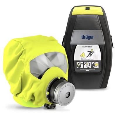 Dräger Parat 5520 Brandfluchthaube Feuer Rauch CO2 Rettungsmaske Premium 2033MHD