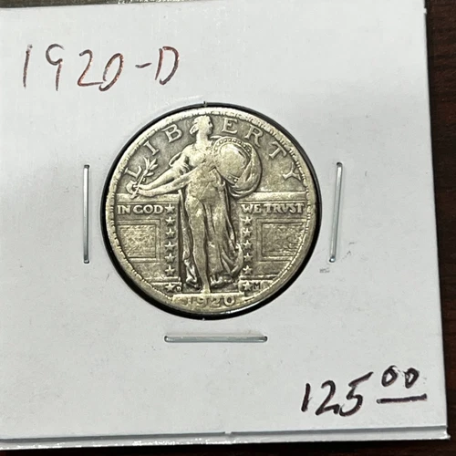 1920 D Standing Liberty Quarter 25c Nice Original Higher Grade